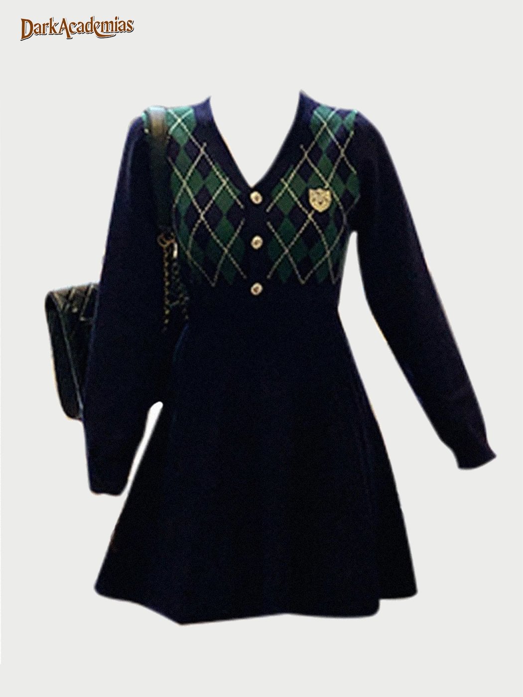 Diamond-shaped Color-block College Knitted Dress