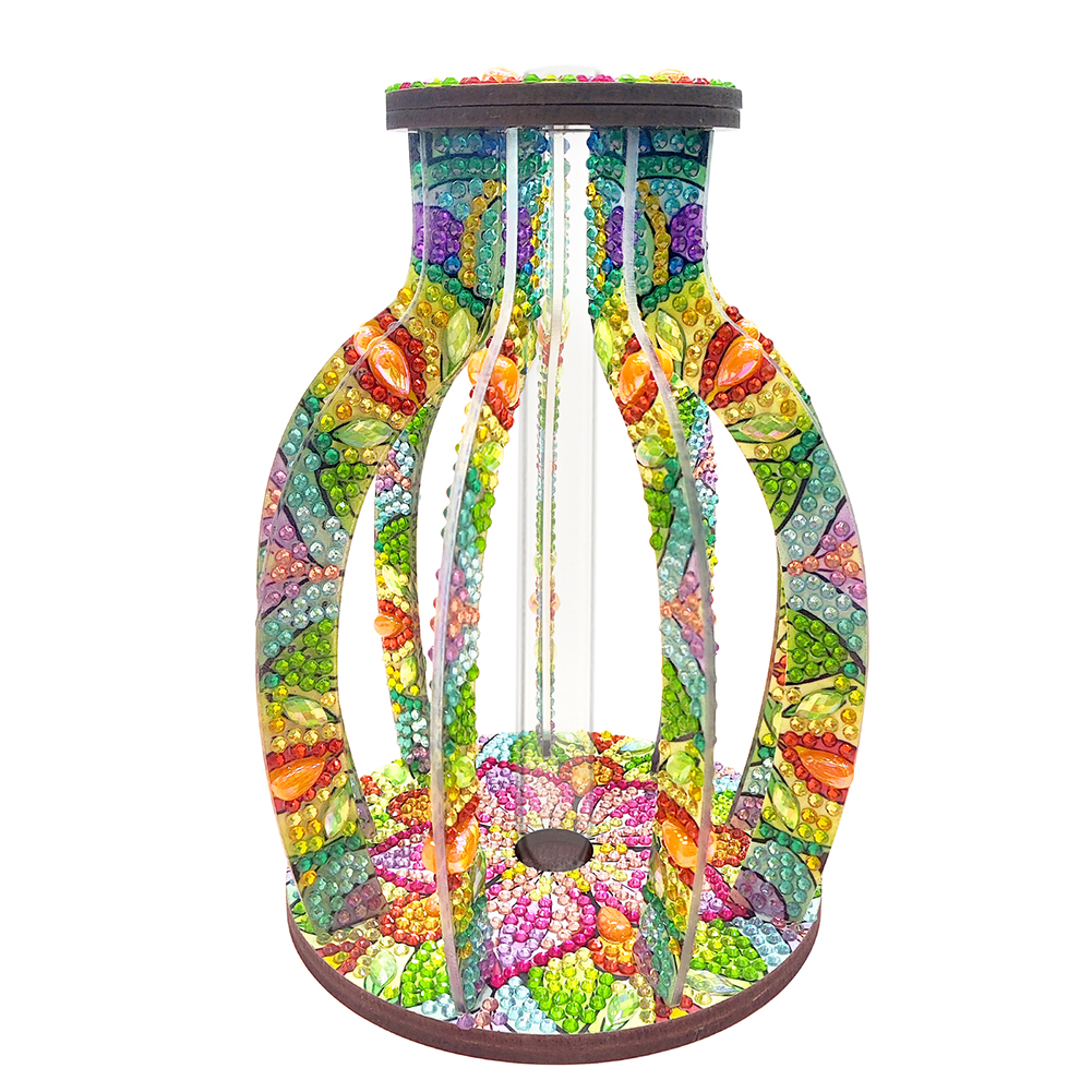 Wood Flower Diamond Painting Flower Vase Ornaments for Home Office Decor