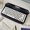 YUNZII ACTTO B303 Wireless Typewriter Keyboard, Bluetooth Connection, Cute Retro Aesthetic Design with Integrated Stand for Tablet, Phone, PC and Win/Mac/Android