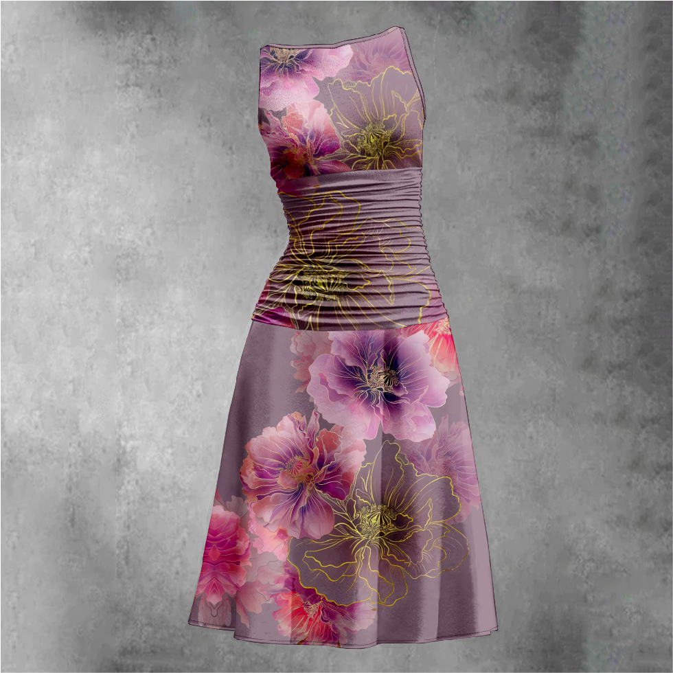 Women's Retro Floral Print Maxi Dress