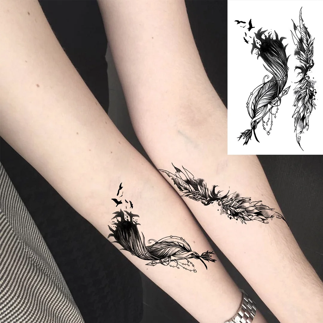 Black Little Flower Fashion Finger Temporary Tattoos For Women Adult Leaves Daisy Rose Fake Tattoo Letter Body Art Tatoos Decal