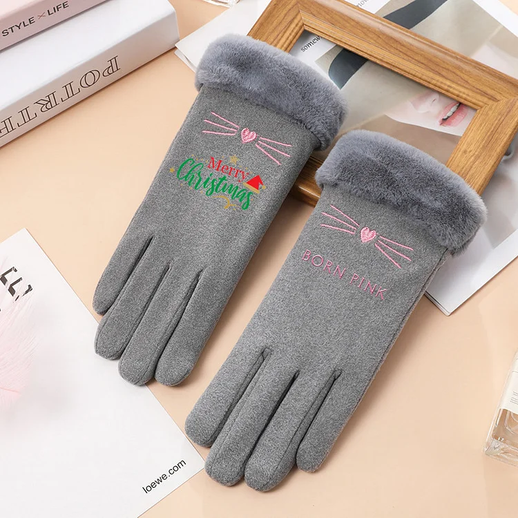 Women Official BTS Kpop bt21 Gloves Mittens Winter Knitted Cooky Jungkook  Gift