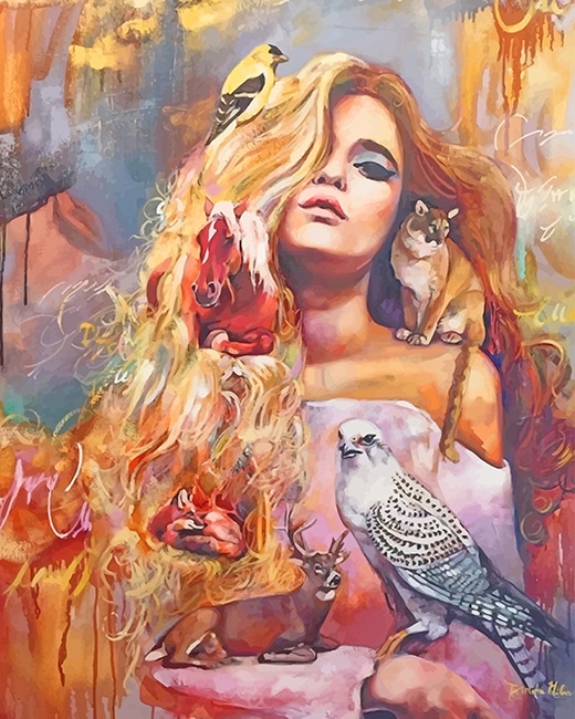 

Animals Lover Blonde Girl – Paint By Numbers - 40*50CM, 501 Original