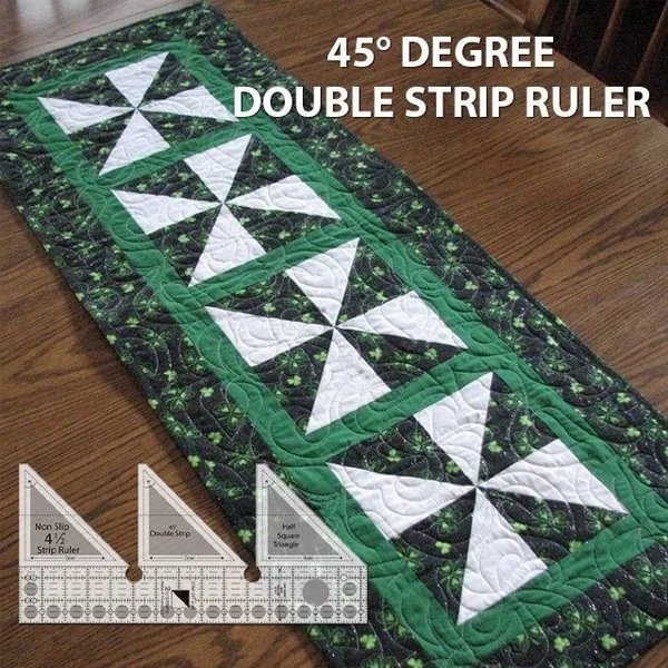 45° Degree Double Strip Ruler - With Instructions