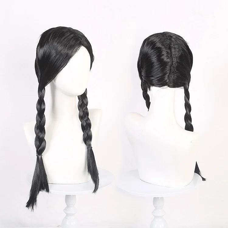 Halloween Black Twist Double Braids Hair Wigs 2024 - Xpluswear