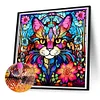 Diamond Painting -DIY Round Drill Stained Glass Cat