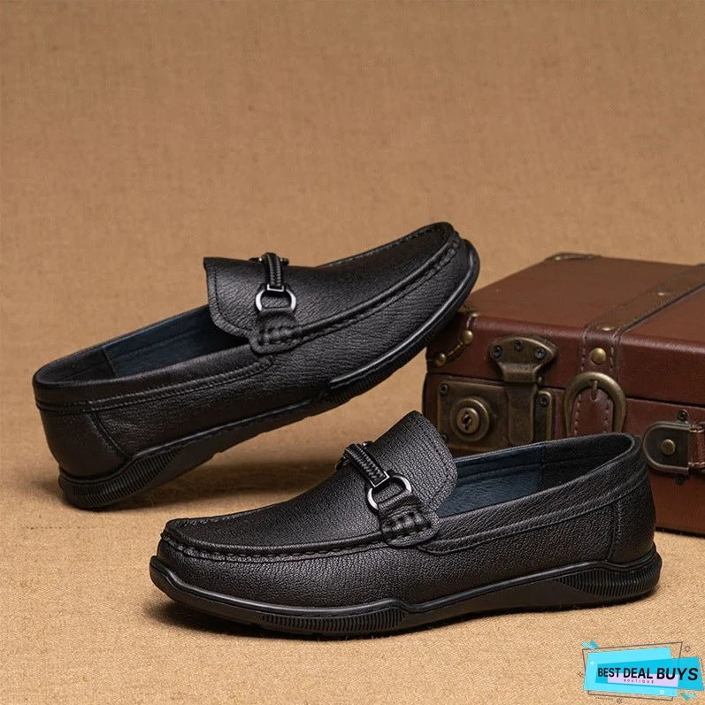 Men's Tods Summer Breathable Trendy First Layer Cowhide Loafers