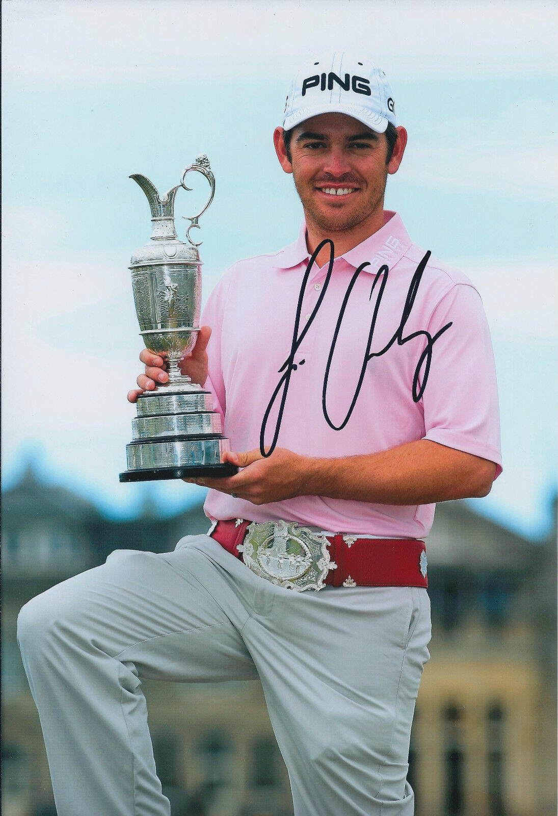 Louis OOSTHUIZEN SIGNED Autograph 12x8 Photo Poster painting AFTAL COA Open WINNER Lifts Trophy