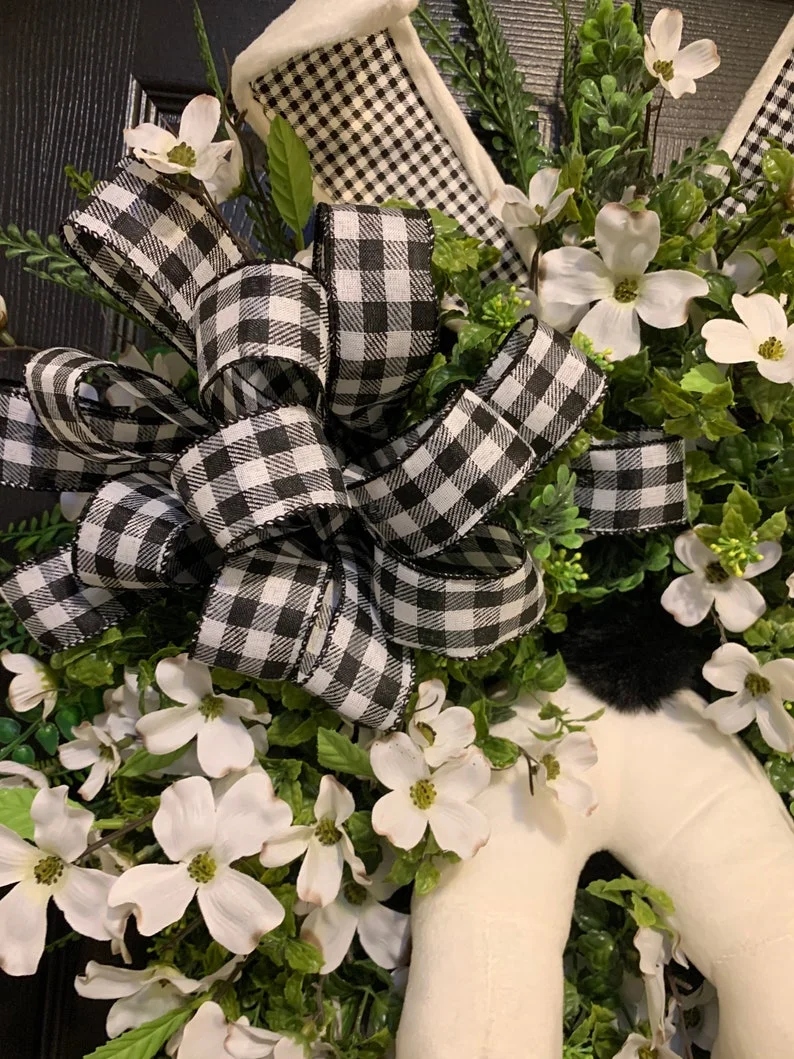 2022 New Easter Decoration - Buffalo check farmhouse wreath