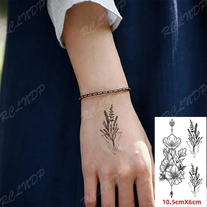 Waterproof Temporary Tattoo Sticker Small Cute Flower Plant Body Art Flash Tatoo Fake Tatto for Women Men