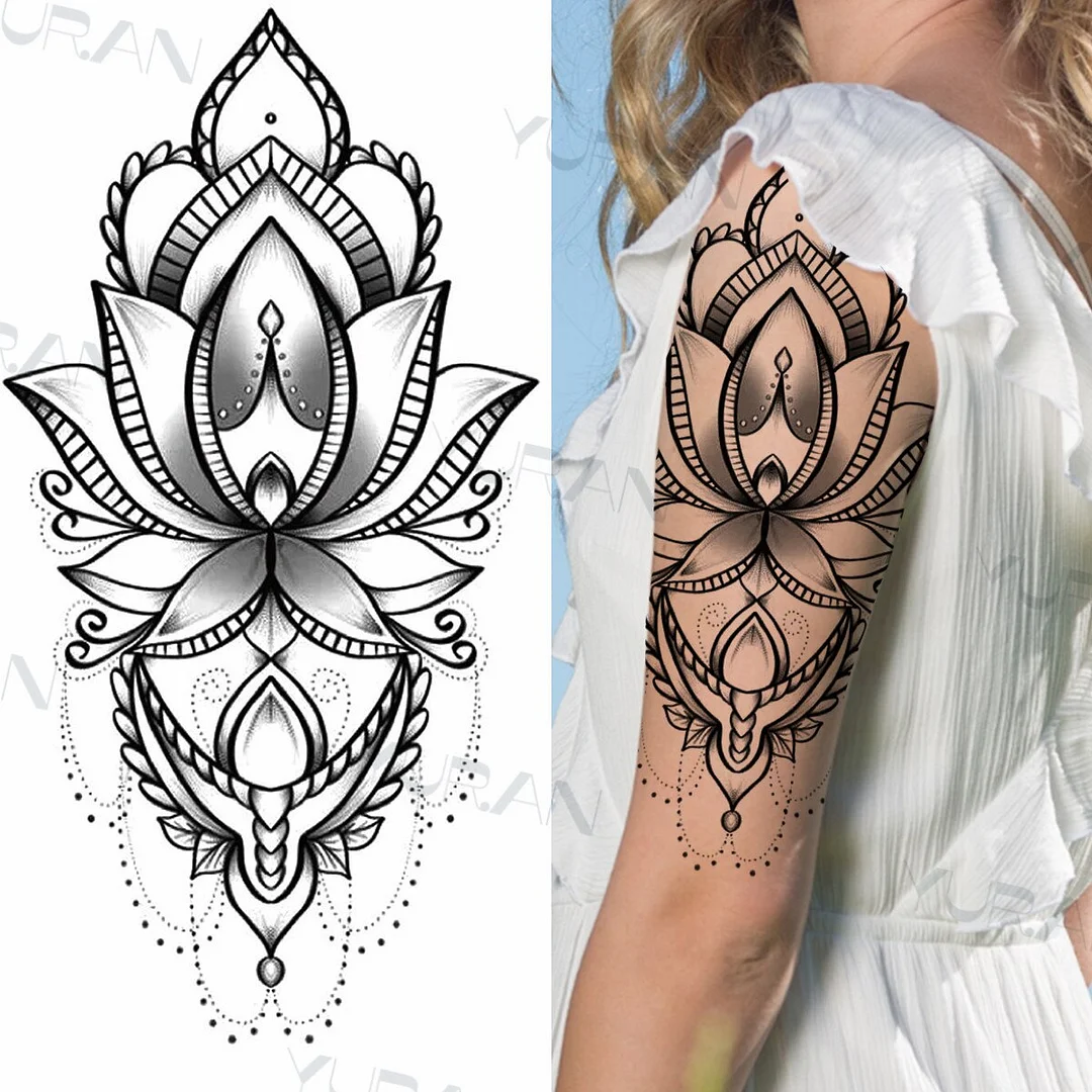 Sdrawing Catcher Rose Flower Temporary Tattoos For Women Adult Henna Moon Feather Owl Fake Tatoos Realistic Sexy Chest Tattoo Paste