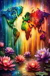 Luxury AB Velvet Diamond Painting Kit - World Peace