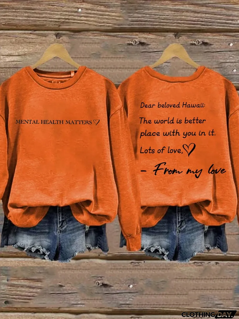 Women's Pray for Maui Print Sweatshirt