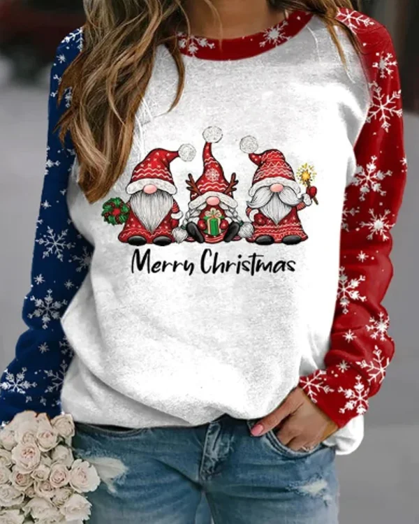 Merry Christmas Gnomes Crew Neck Sweatshirt
