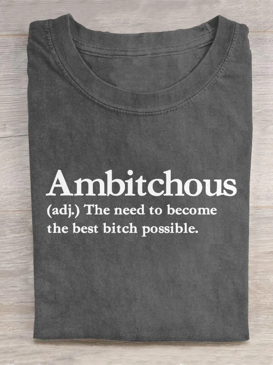 Eagerlys Ambitchous Art Print Casual T-shirt Eagerlys