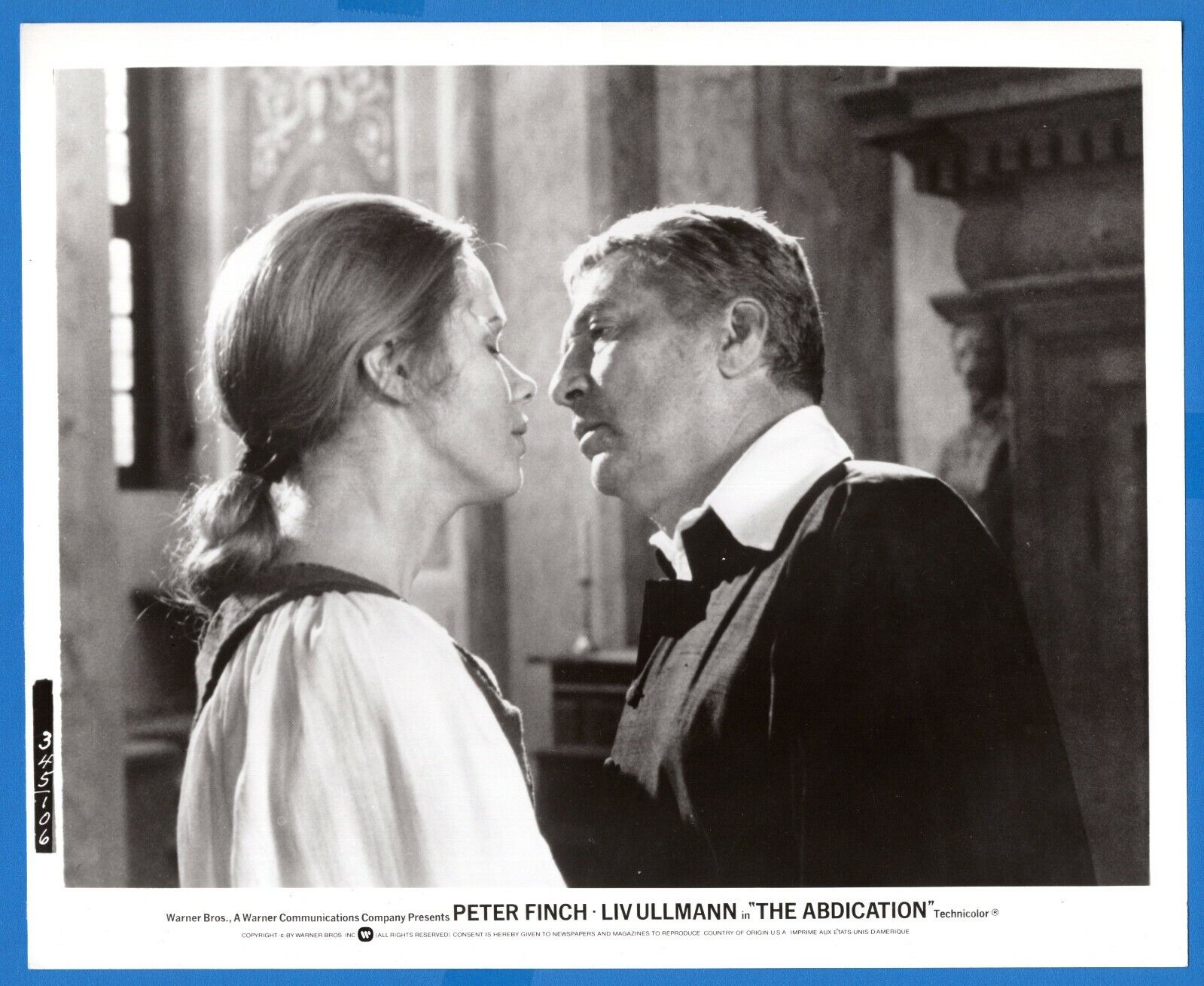 LIV ULLMANN PETER FINCH 8x10 Vintage Promo Photo Poster painting THE ABDICATION Movie 1974