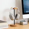 Headphone Stand with Solid Wooden Base Desktop Gaming Earphone Holder Anti-Slip for Organizing All Headphones Accessories