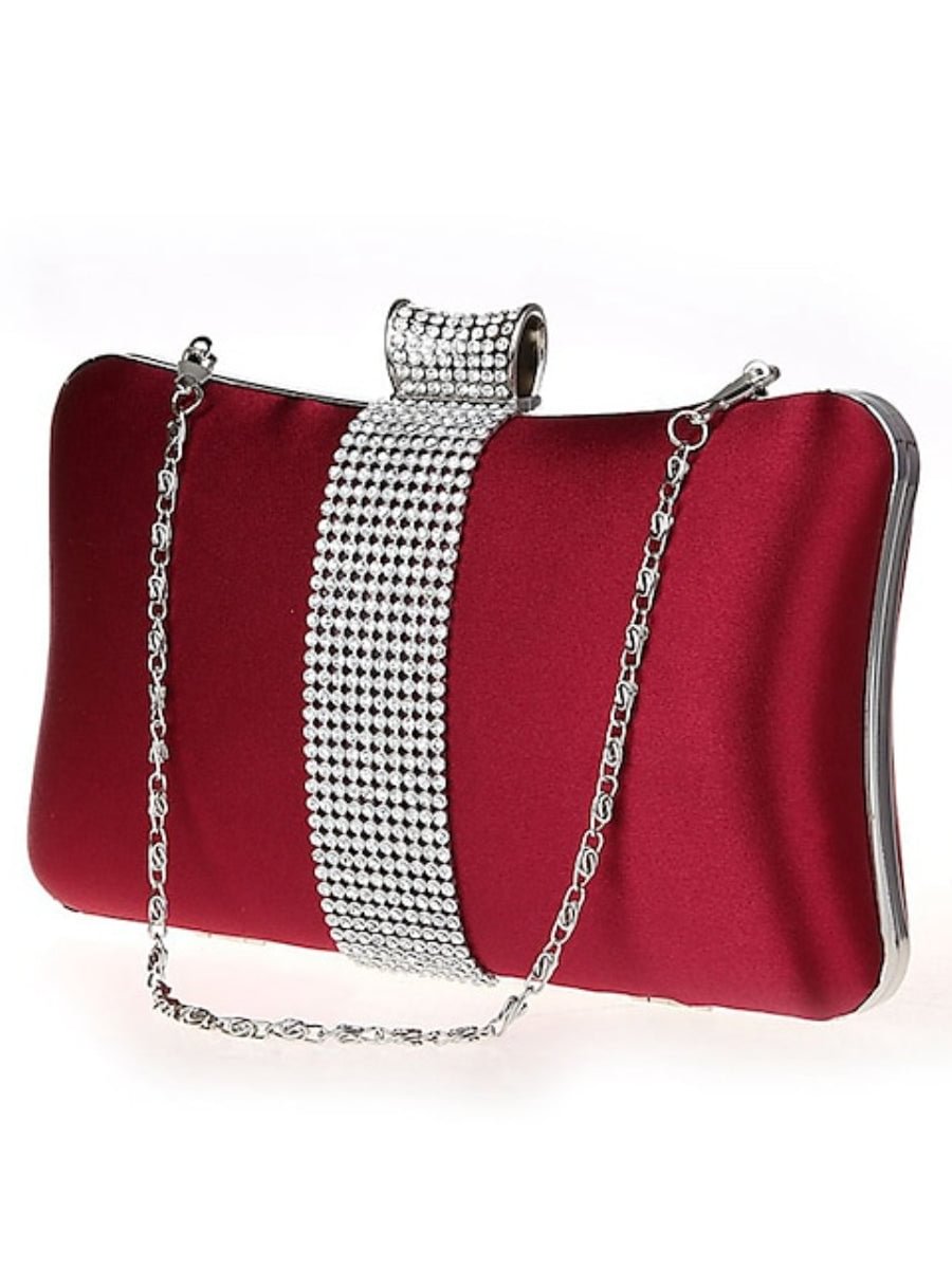 Women's Wedding Bags PU Leather Satin Crystals Party Bag