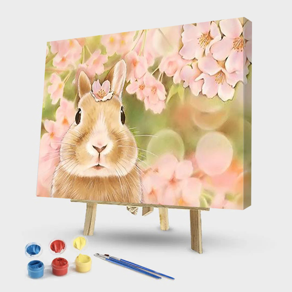 

50*40CM - Paint By Numbers - Flower Rabbit, 501 Original