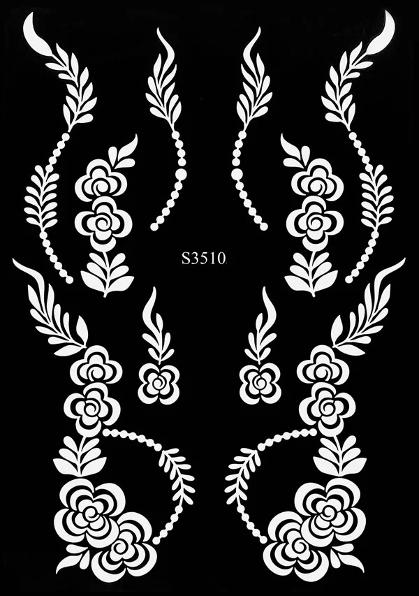 Sdrawing Drawing Henna Template for Hand Henna Tattoo Stencil Flower Tattoo Design for Women Wedding Festival Party Tatoo Tools