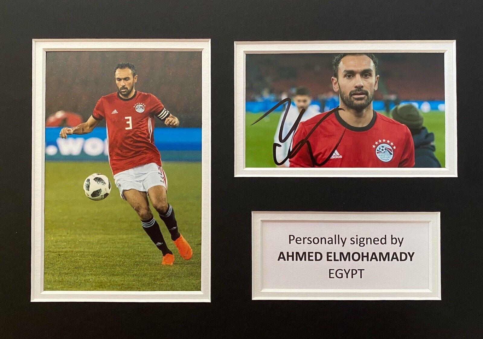 Ahmed Elmohamady Genuine Hand Signed Egypt Photo Poster painting In A4 Mount Display