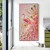 Diamond Painting -DIY Full Round Drill Pink Peacock(70*40 CM)