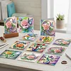 12Pcs Romantic Bouquet DIY Diamond Painting Greeting Cards for Adults Gifts