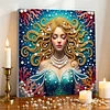 uk.everydayedeals DIY Pearl Painting With Frame - Handmade Self-Adhesive Pearls - Mermaid(25*25cm)
