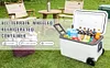 [US Local Warehouse] 70L White Cooler with Wheels Hard Shell Ice Chest Keep Food Warm Rolling Wheeled Camping Cooler for Beach Drink Beverage Picnic Fishing