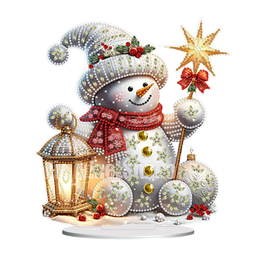 DIY Christmas Snowman Diamond Painting Desktop Ornaments Kit Table Decor