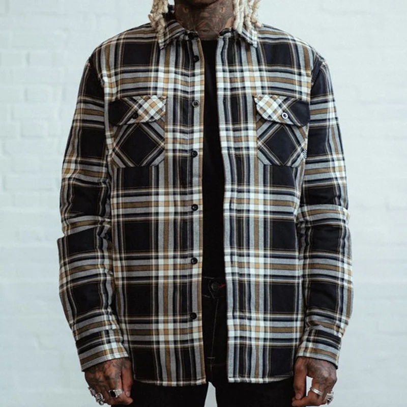 American Casual Black Flanel Overshirt