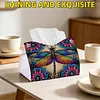 Dragonfly DIY PULeather Diamond Painting Tissue Box for Adults Beginners Decorative Diamond Art Paper Storage Holder for Living Room Bedroom Bathroom Table Decor