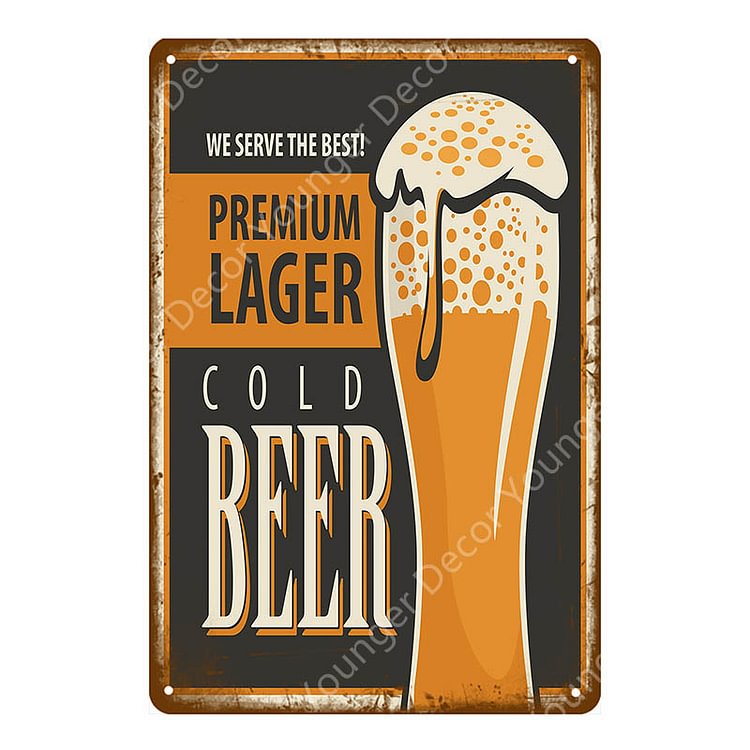 【20*30cm/30*40cm】Cold Beer - Vintage Tin Signs/Wooden Signs