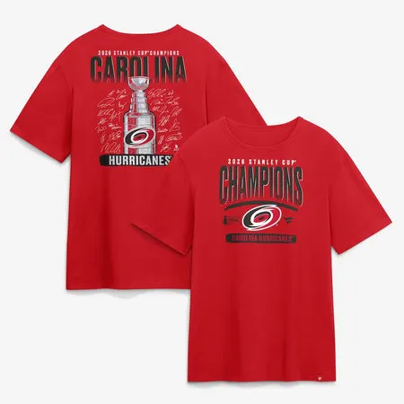 Men's Carolina Hurricanes Red 2026 Stanley Cup Champions Signature Roster T-Shirt