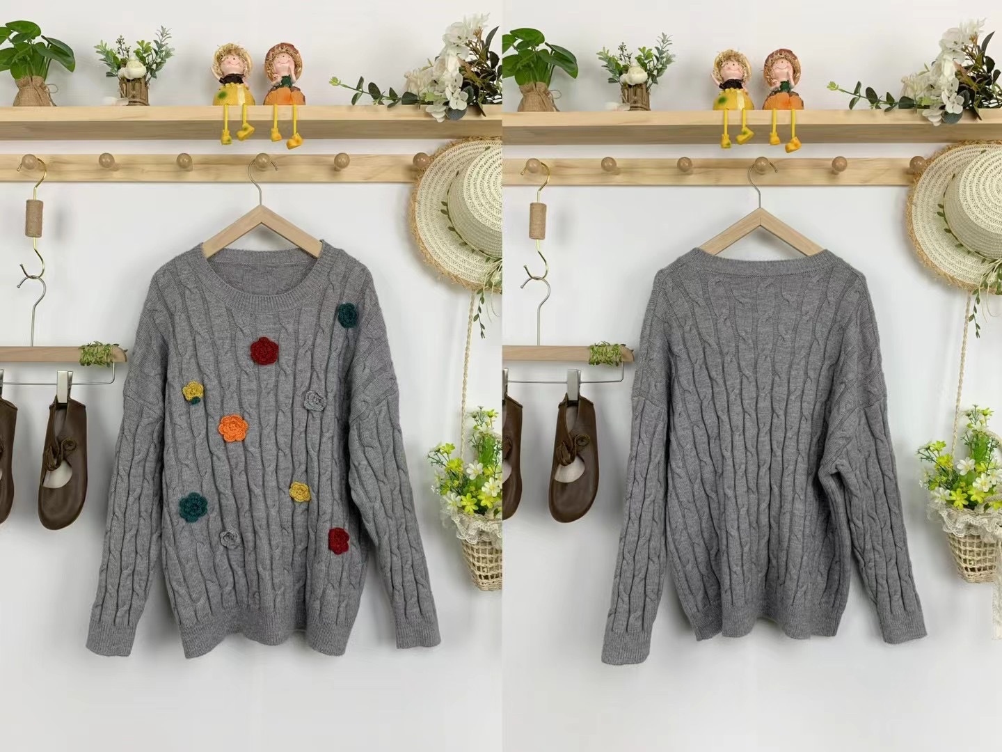 Chicfifth Sweater Women Winter Long Sleeve High Quality Autumn Vintage Top Knitted Cardigan