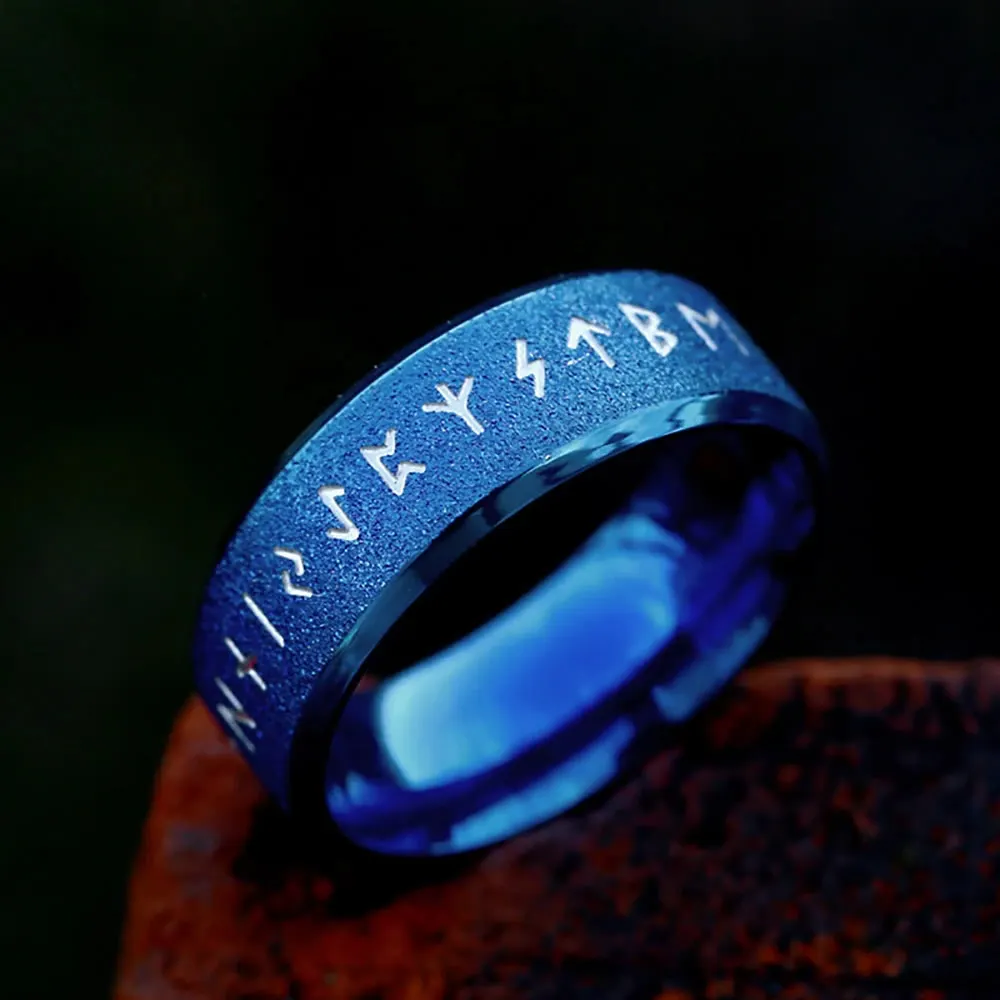 Round Simple Viking Rune Ring