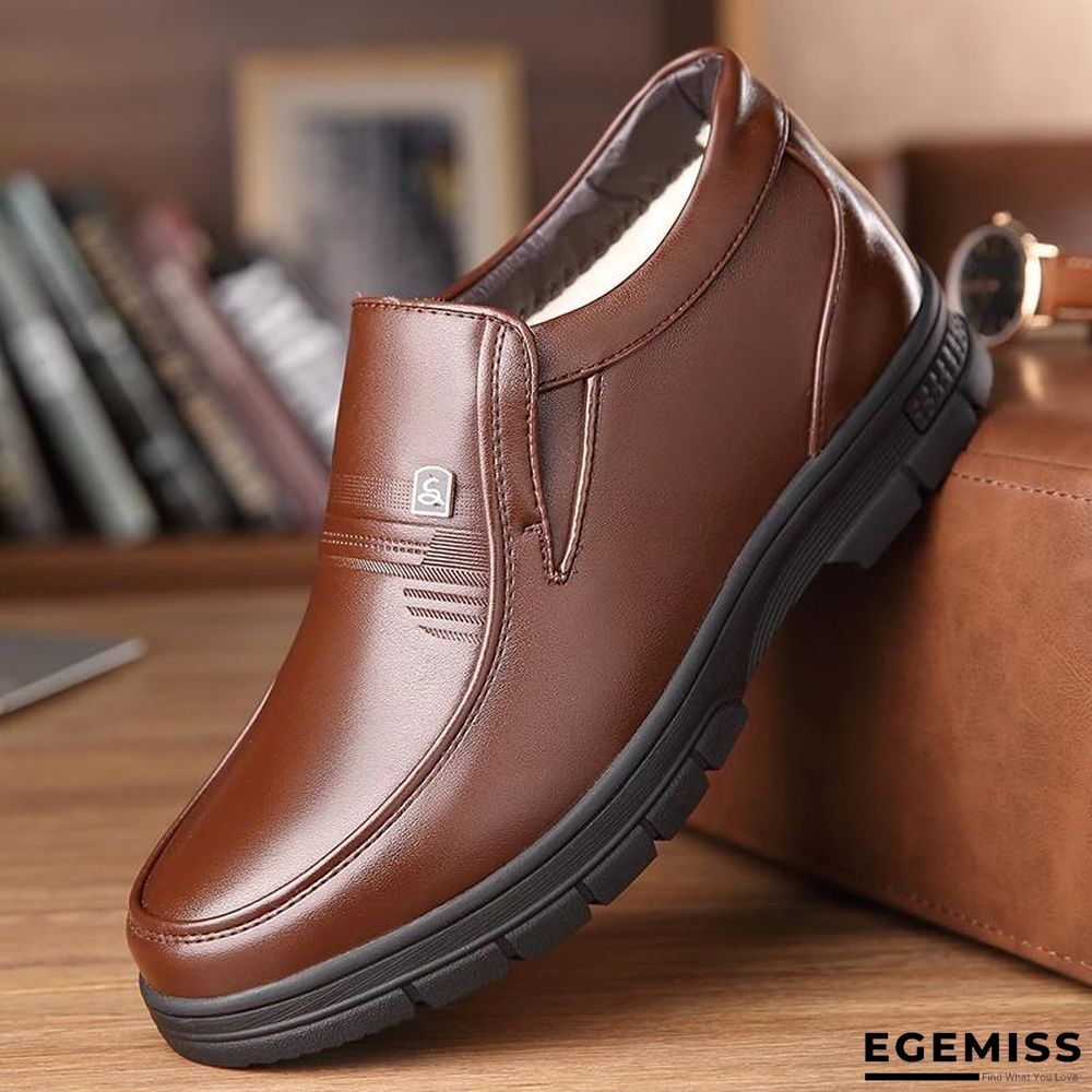Man Winter Boots Quality Soft Leather Father Shoes Brands White Wool Inner Boots Man Snow Leather Boots | EGEMISS