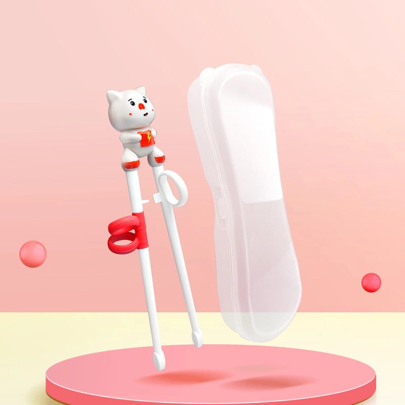 Maternal And Infant Products Portable Feeding Children’s Tableware Set Cartoon Learning Chopsticks Training Chopsticks 304 Stainless Steel Spoon Fork