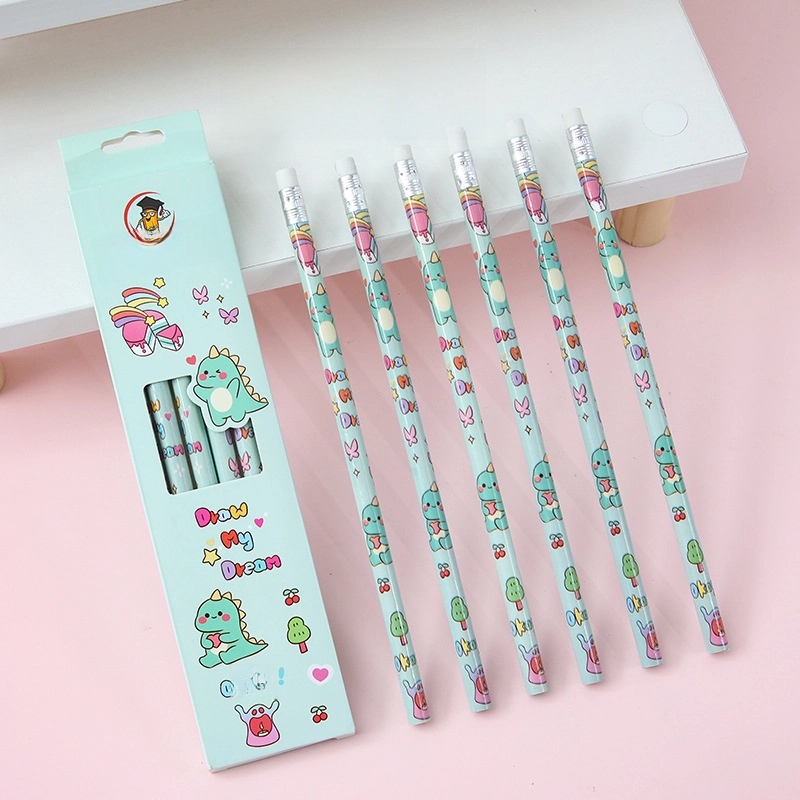 1 Set Animal Letter Learning Daily Wood Casual Minimalist Pencil