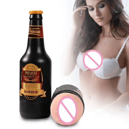 Pornhint Beer Bottle Realistic Vagina Male Masturbator Silicone Pocket Pussy Remote