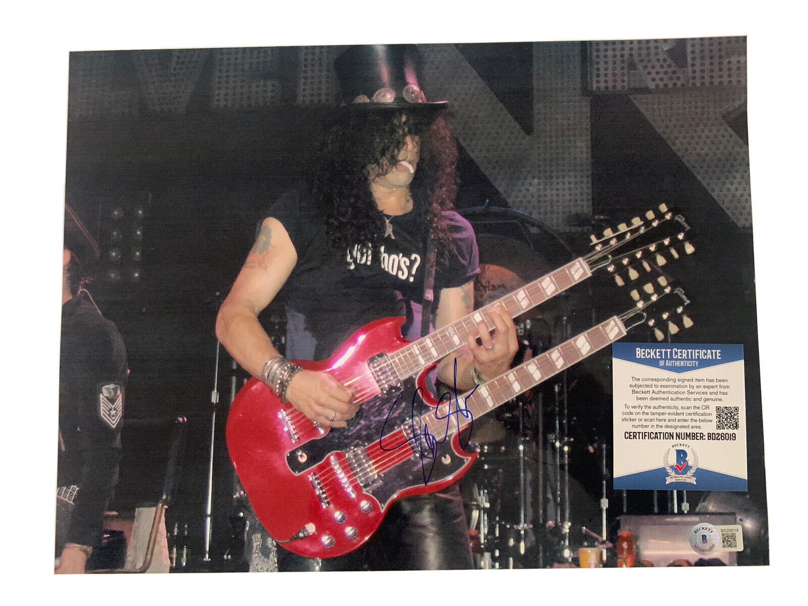 Slash Guns & Roses Signed Autoographed 11x14 Photo Poster painting BAS Beckett Certified F2