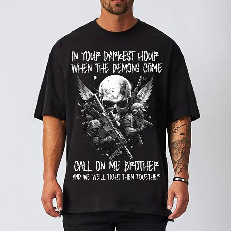 In Your Darkest Hour When The Demons Come Men's Short Sleeve T-shirt-Cosfine