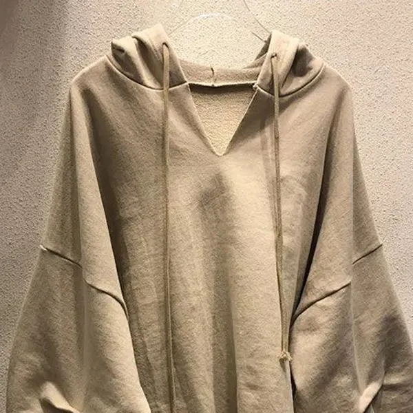 Women's Spring Autumn Long Sleeve Hooded Thin Sweater Lazy Wild Loose Top