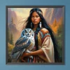 Diamond Painting-DIY Full Round Drill Indian Owl(40*40 CM)