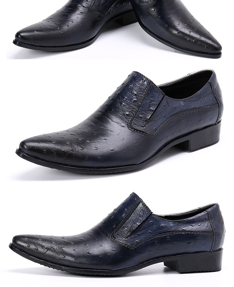 Affairs Formal Wear Ostrich Pattern Men's Shoes Tip Social Shoes Workplace Shoes
