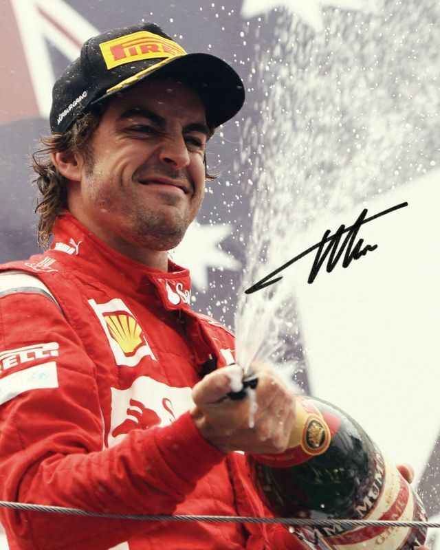 Fernando Alonso - Ferrari Autograph Signed Photo Poster painting Print