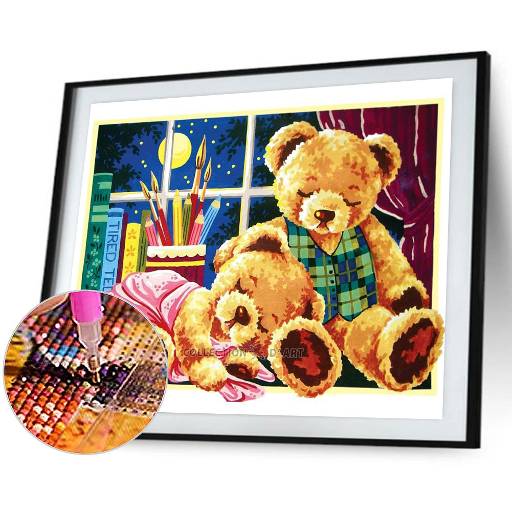 

(Multi-Size) Teddy Bear - Round/Square Drill Diamond Painting, Round diamond 40*50cm, 501 Original