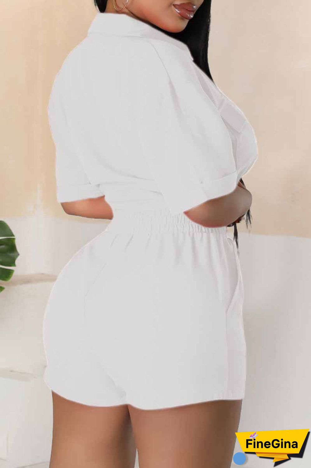 Blue Street Print Letter Turndown Collar Short Sleeve Two Pieces