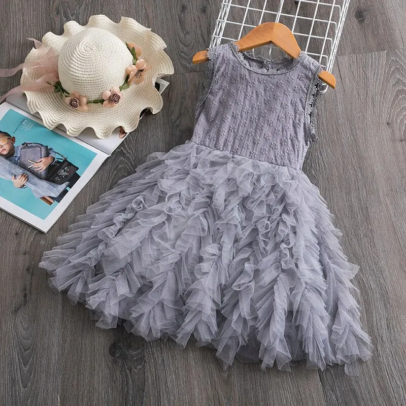 Autumn Winter Girls Dress Flower Red Girls Clothes Lace Girls Casual Clothing Party Dress For 3-8 Years Christmas Girls Dress