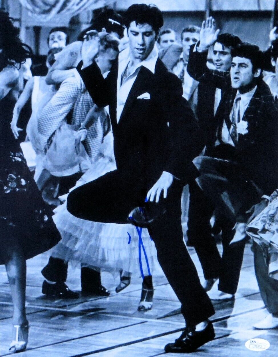 John Travolta Signed Autographed 11X14 Photo Poster painting Grease Dancing Scene JSA U76372